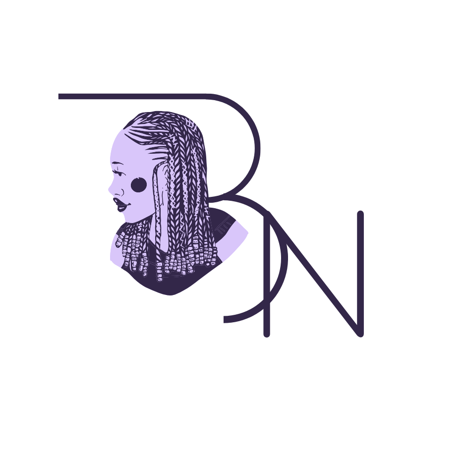 Braiding Nairobi, BN monogram with braided portrait